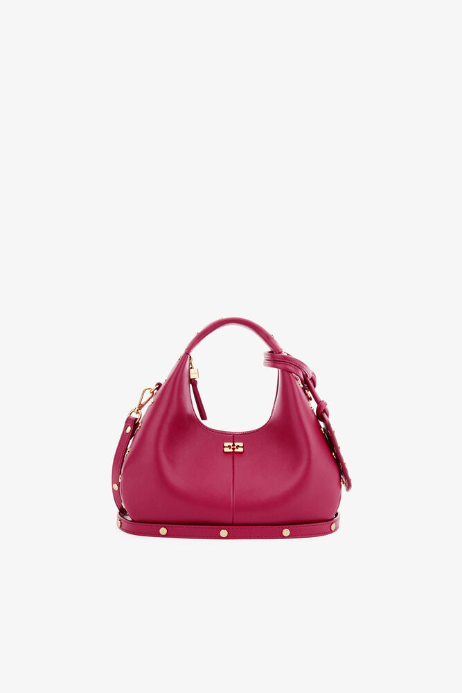 Mini Hobo Bag Studs in Red, Persian Red