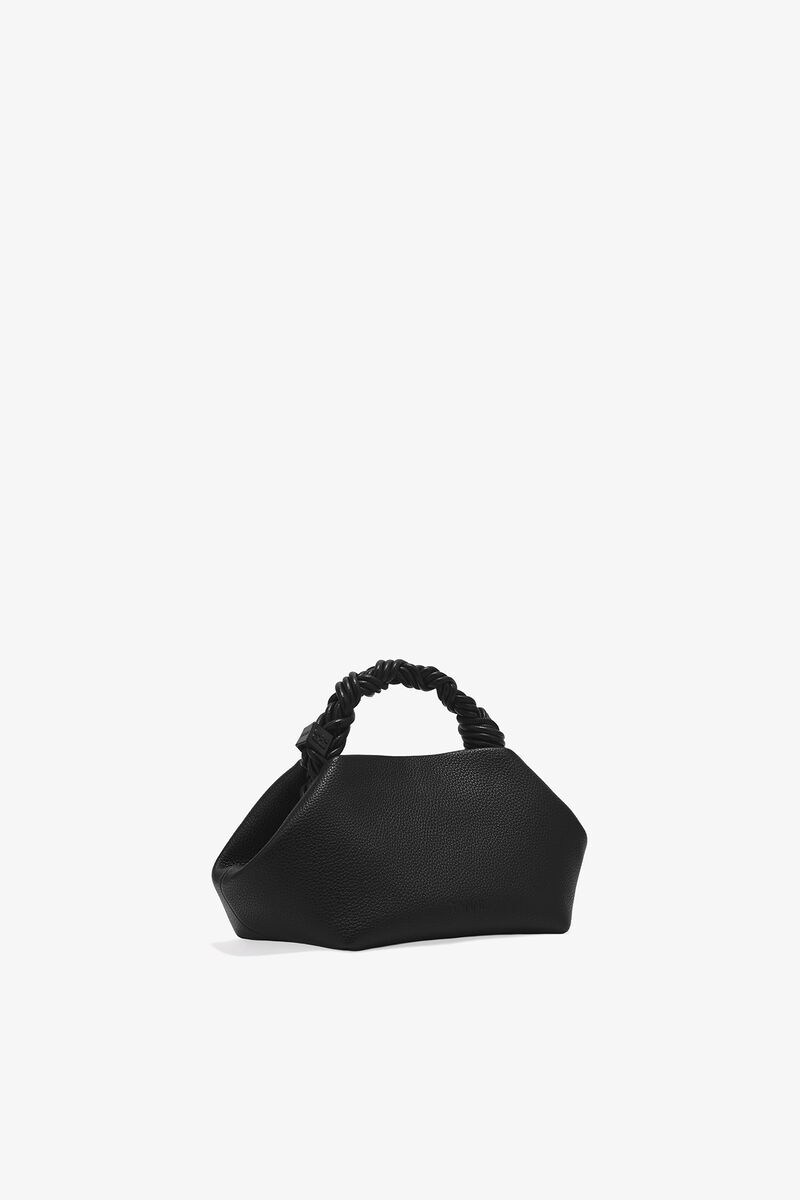 Black Grained Small Bou Bag, Recycled Polyester, in colour Black - 2 - GANNI