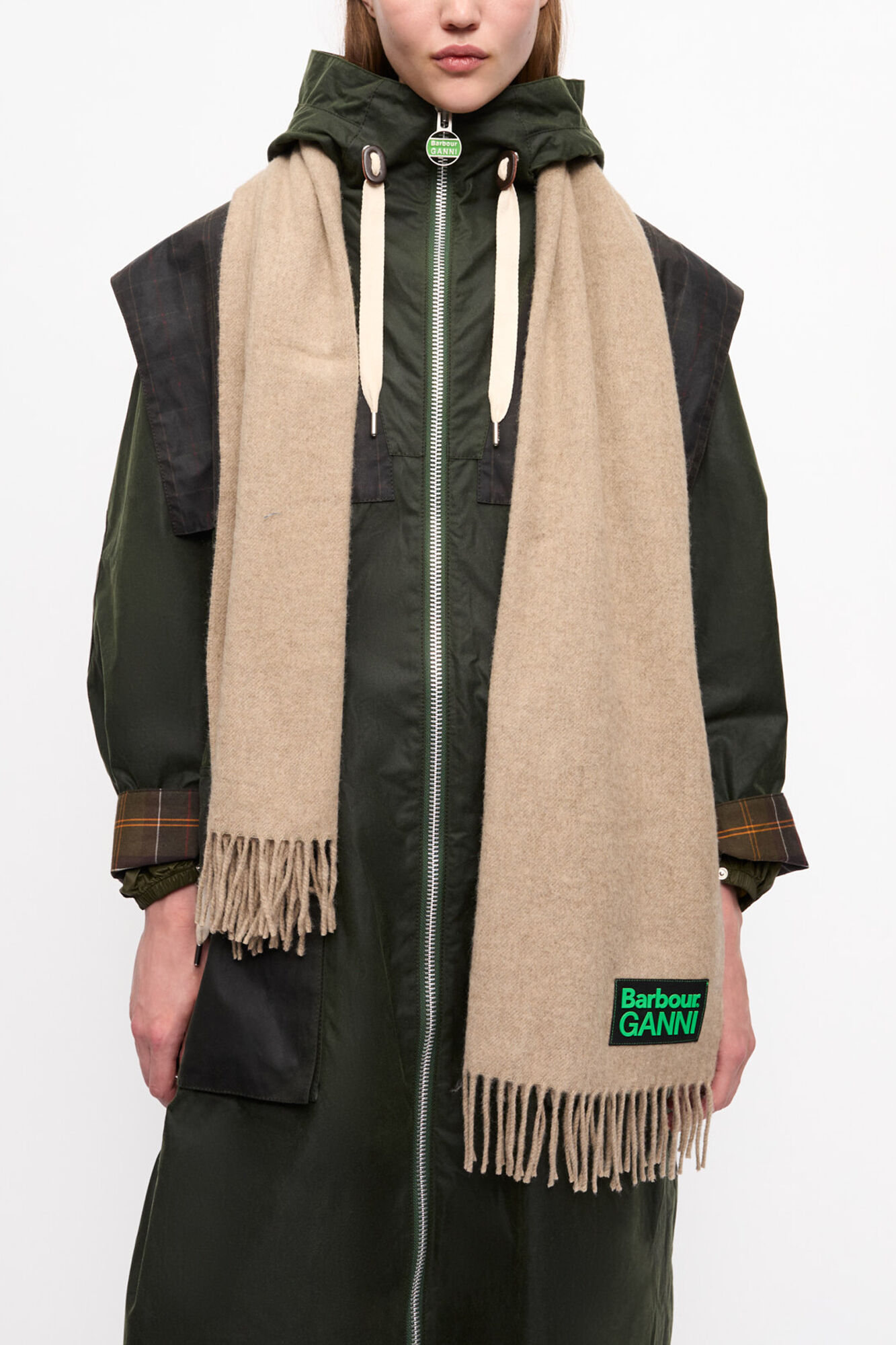 Barbour Halst&oslash;rkl&aelig;de, Wool, in colour Almond Milk - 1 - GANNI