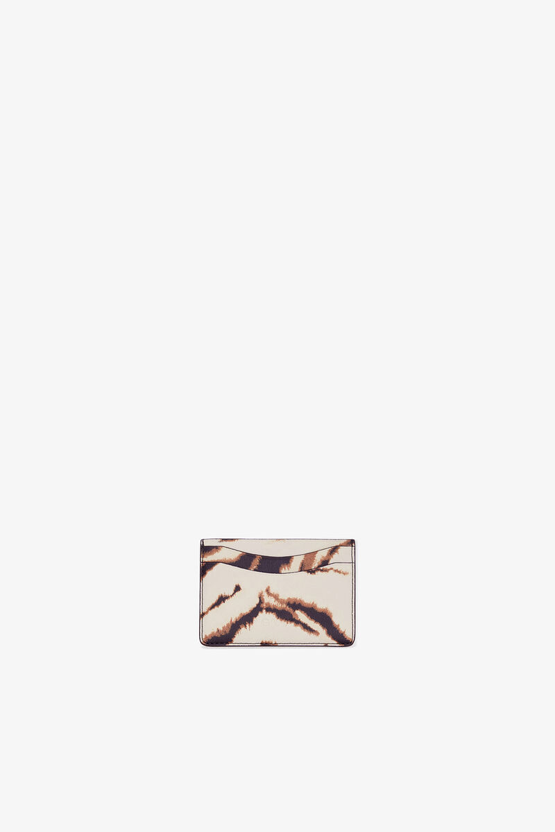 Bou Card Holder in Zebra, Recycled Polyester, in colour Egret - 2 - GANNI