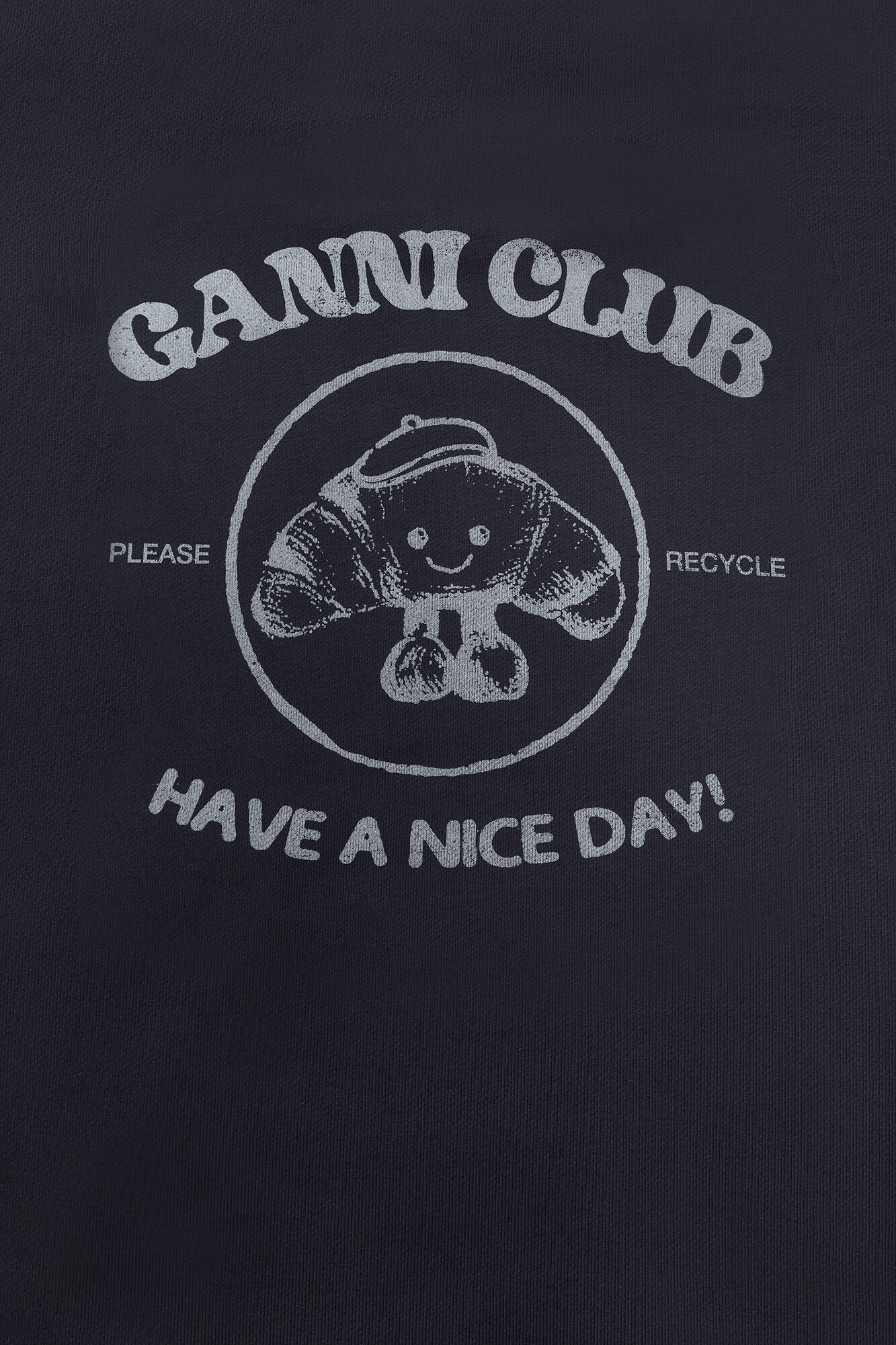 Dark Grey Paris GANNI Club Hoodie, Organic Cotton, in colour Phantom - 3 - GANNI