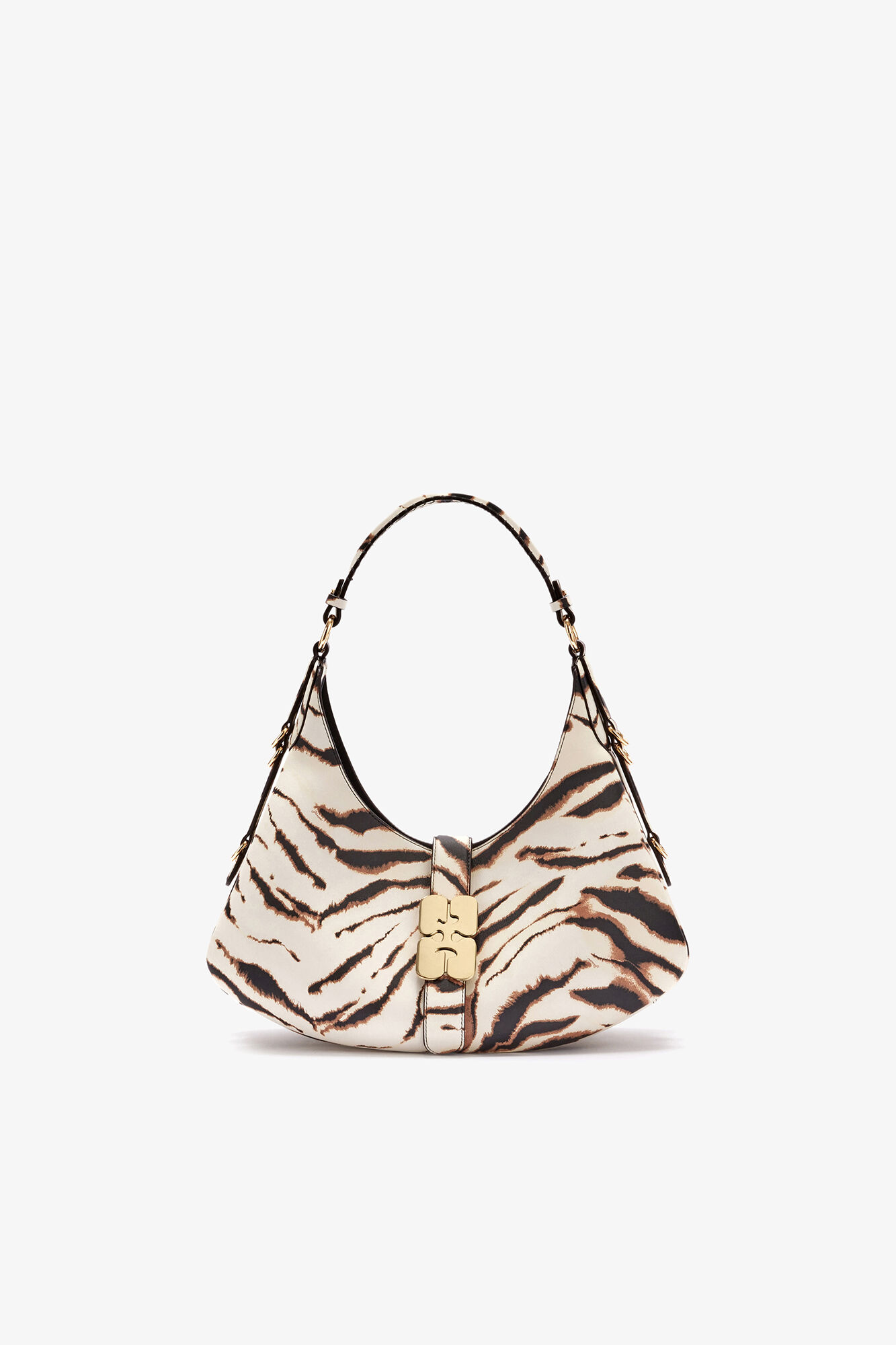 Small Kat Bag in Zebra, Recycled Polyester, in colour Egret - 1 - GANNI
