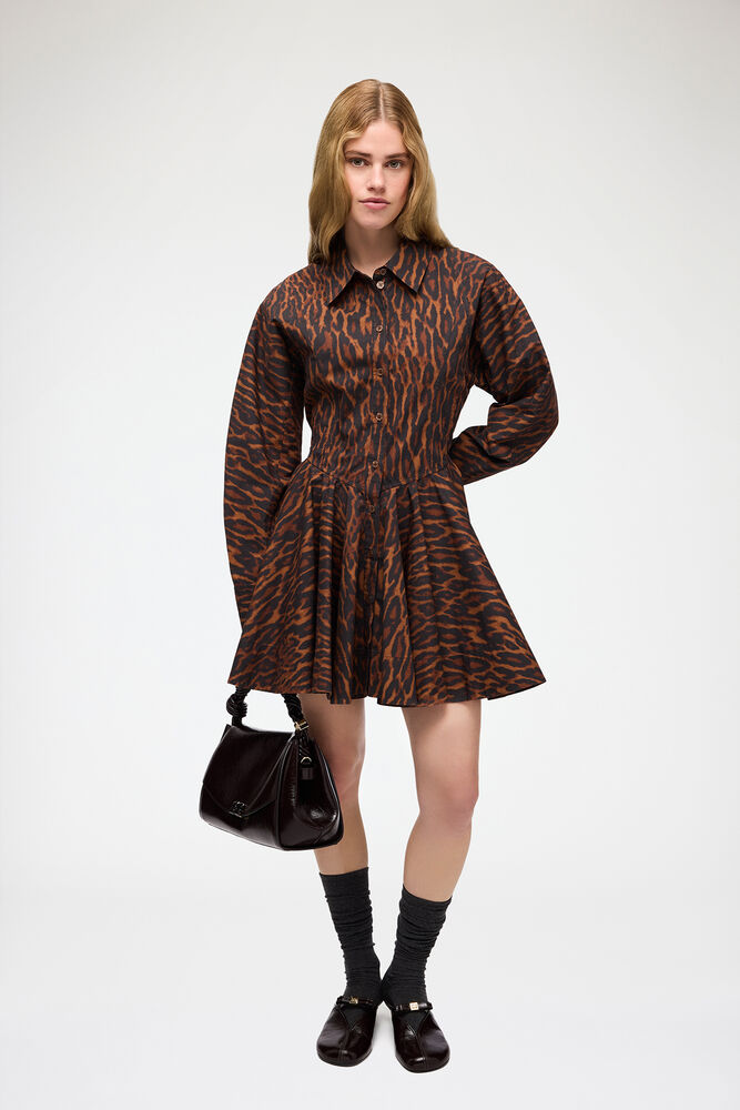 Dress in Gradient Red Leopard, Rawhide