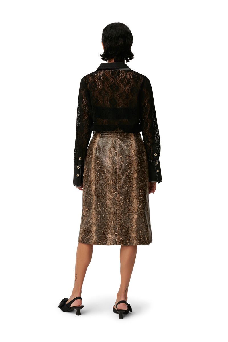 Lace Shirt , Cotton, in colour Black - 7 - GANNI