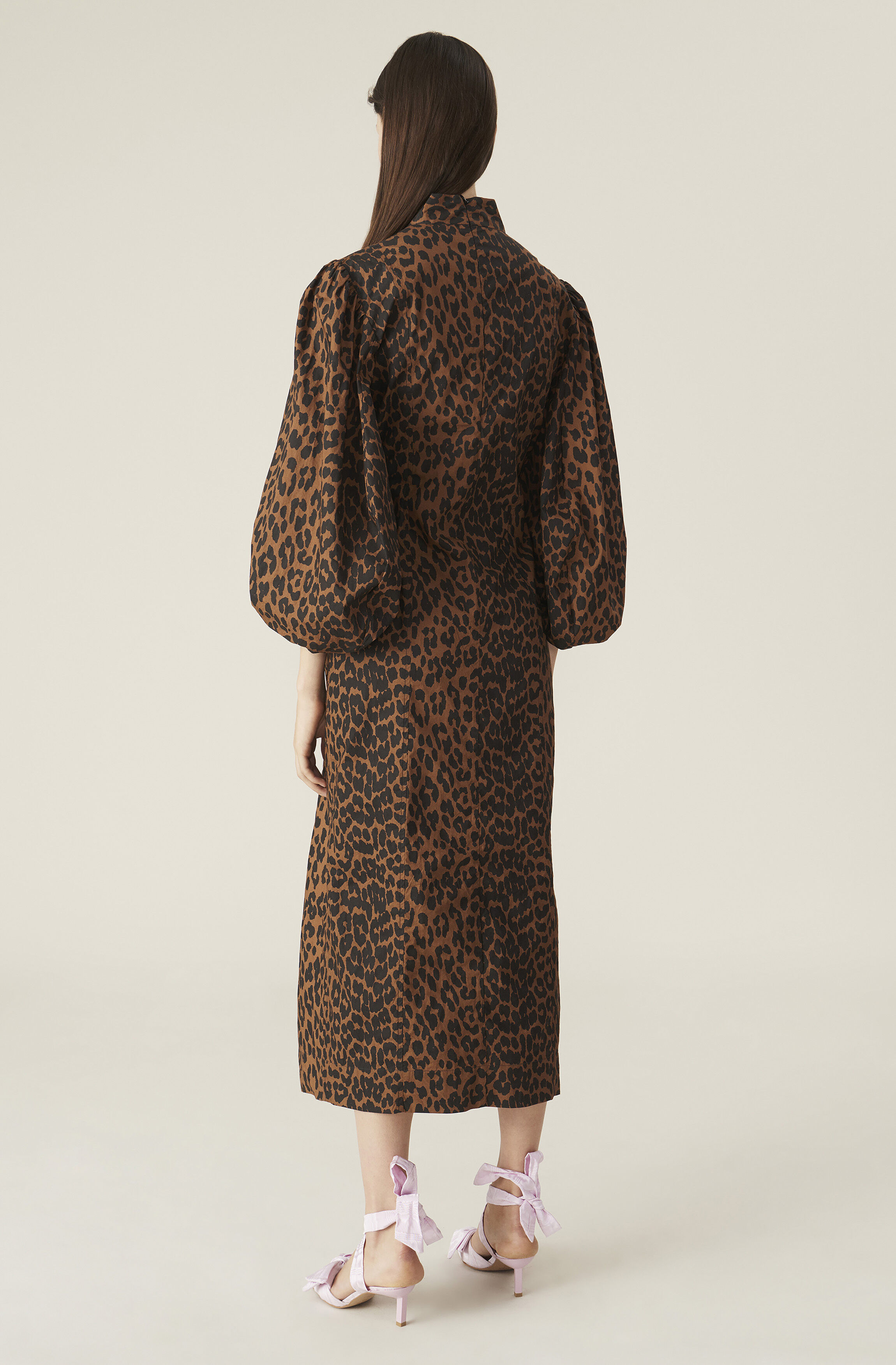 ganni cotton poplin dress