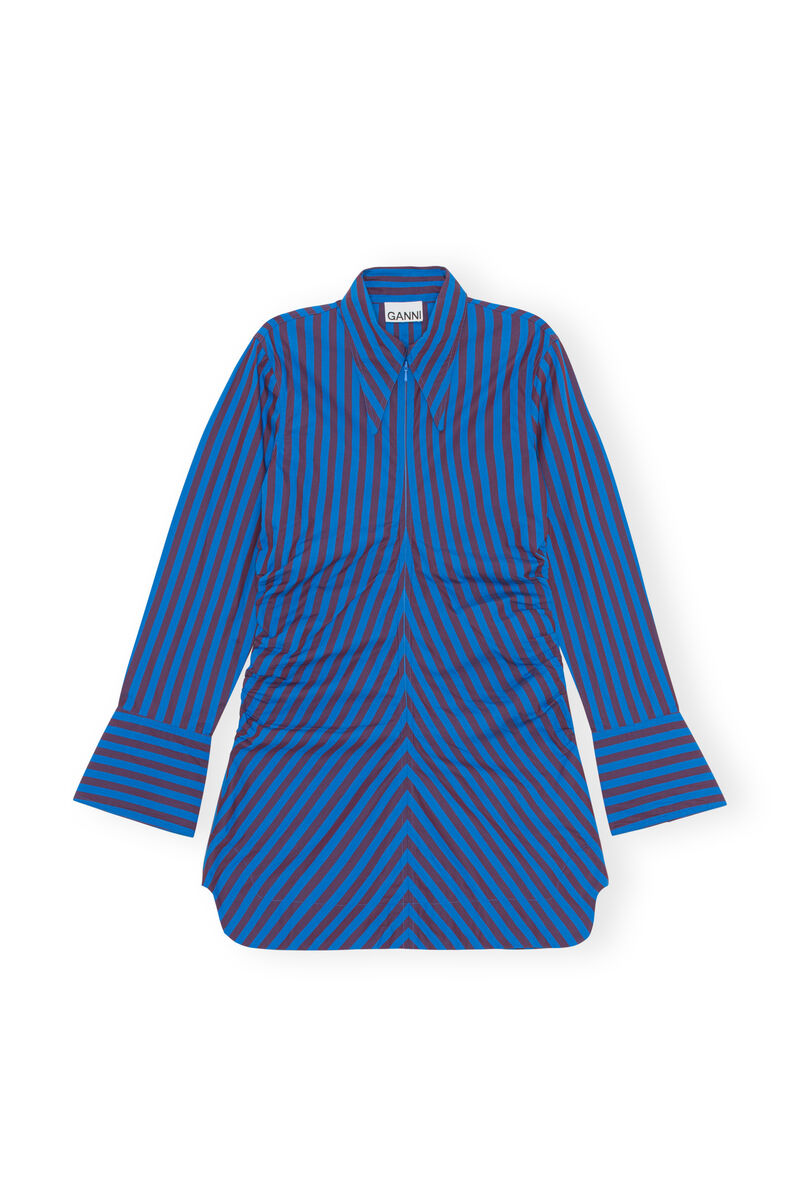 Striped Tunic, Cotton, in colour Port Royale - 1 - GANNI