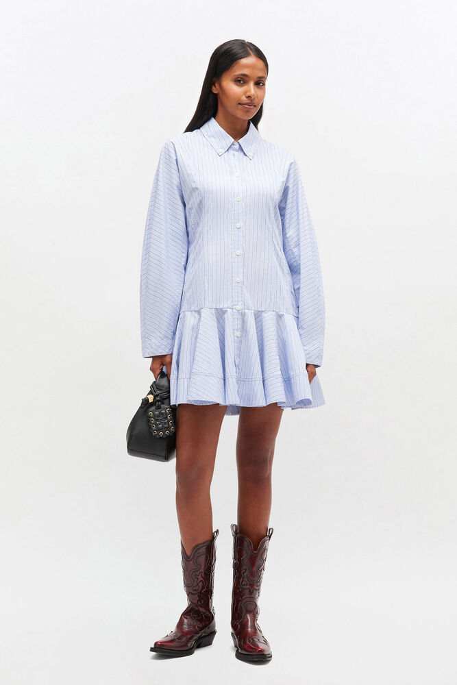 Blue Stripe Shirt Dress, Lavender Lustre