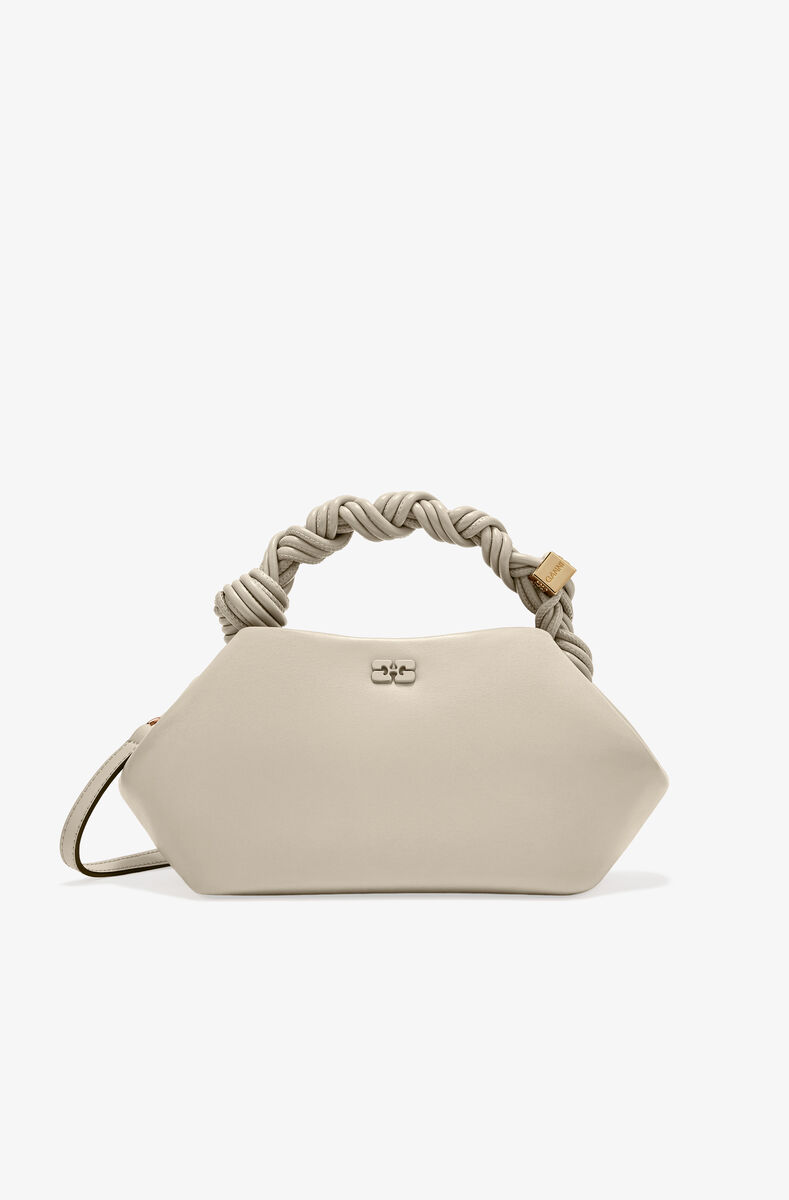 Light Grey Small GANNI Bou Bag, Polyester, in colour Oyster Gray - 1 - GANNI