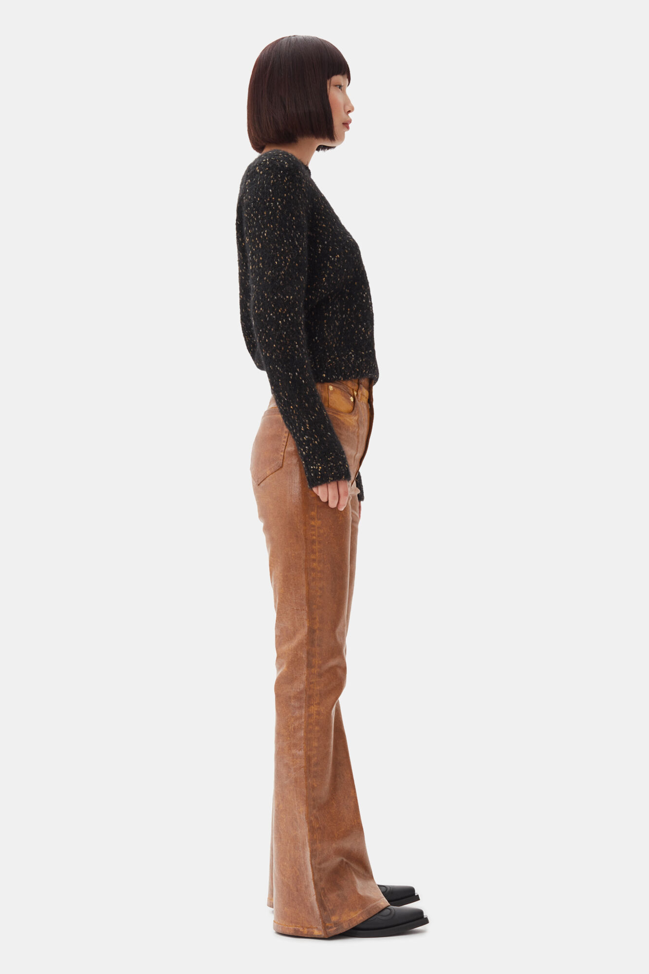 Black Jumper, Alpaca, in colour Black - 3 - GANNI