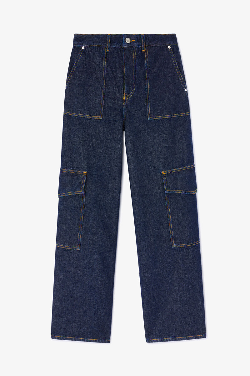 Dunkel gewaschene Angi-Jeans, Organic Cotton, in colour Rinse - 1 - GANNI