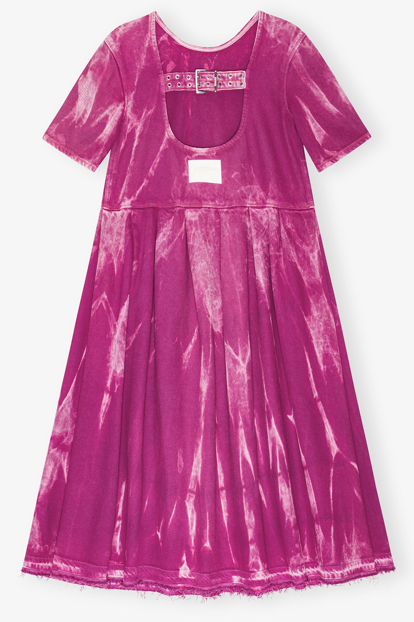 Denim Midi Dress, Cotton, in colour Boysenberry - 2 - GANNI