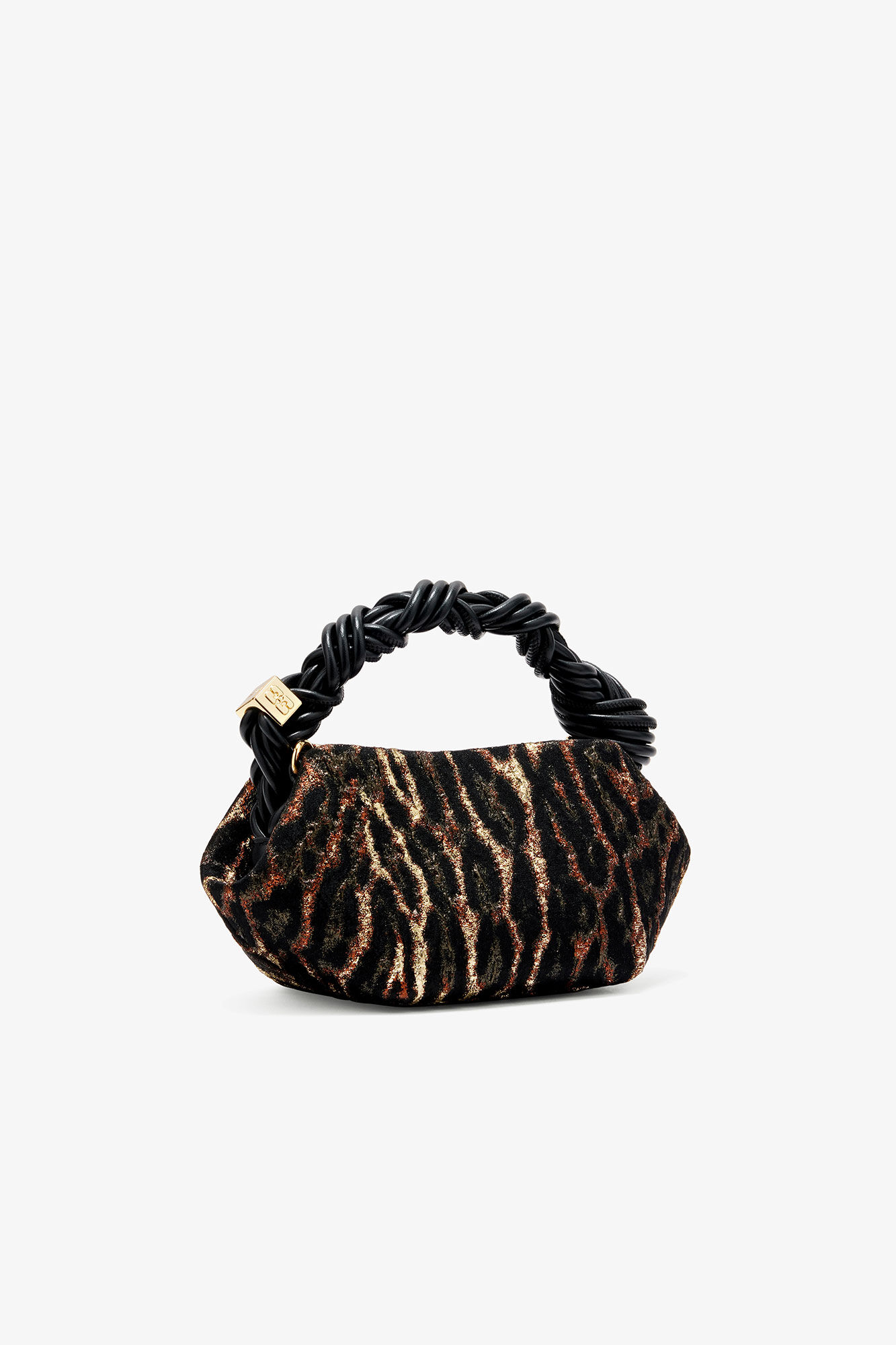 Metallic Cloque Mini Bou Bag, in colour Antique Bronze - 2 - GANNI
