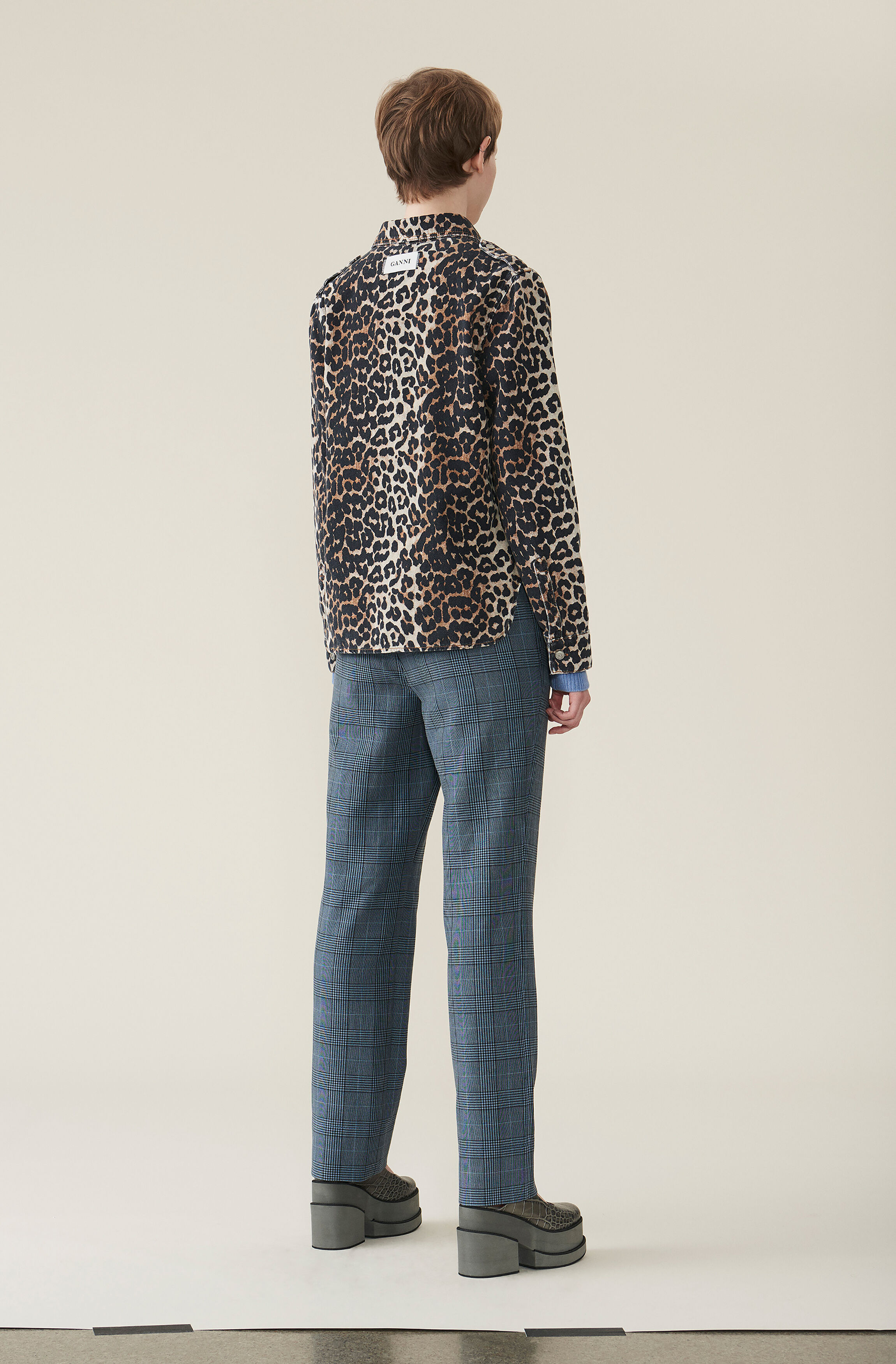 ganni denim shirt dress