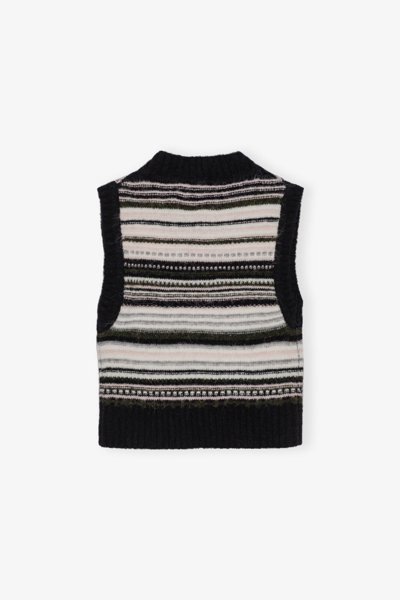 Gilet Black Stripe, Alpaca, in colour Black - 2 - GANNI