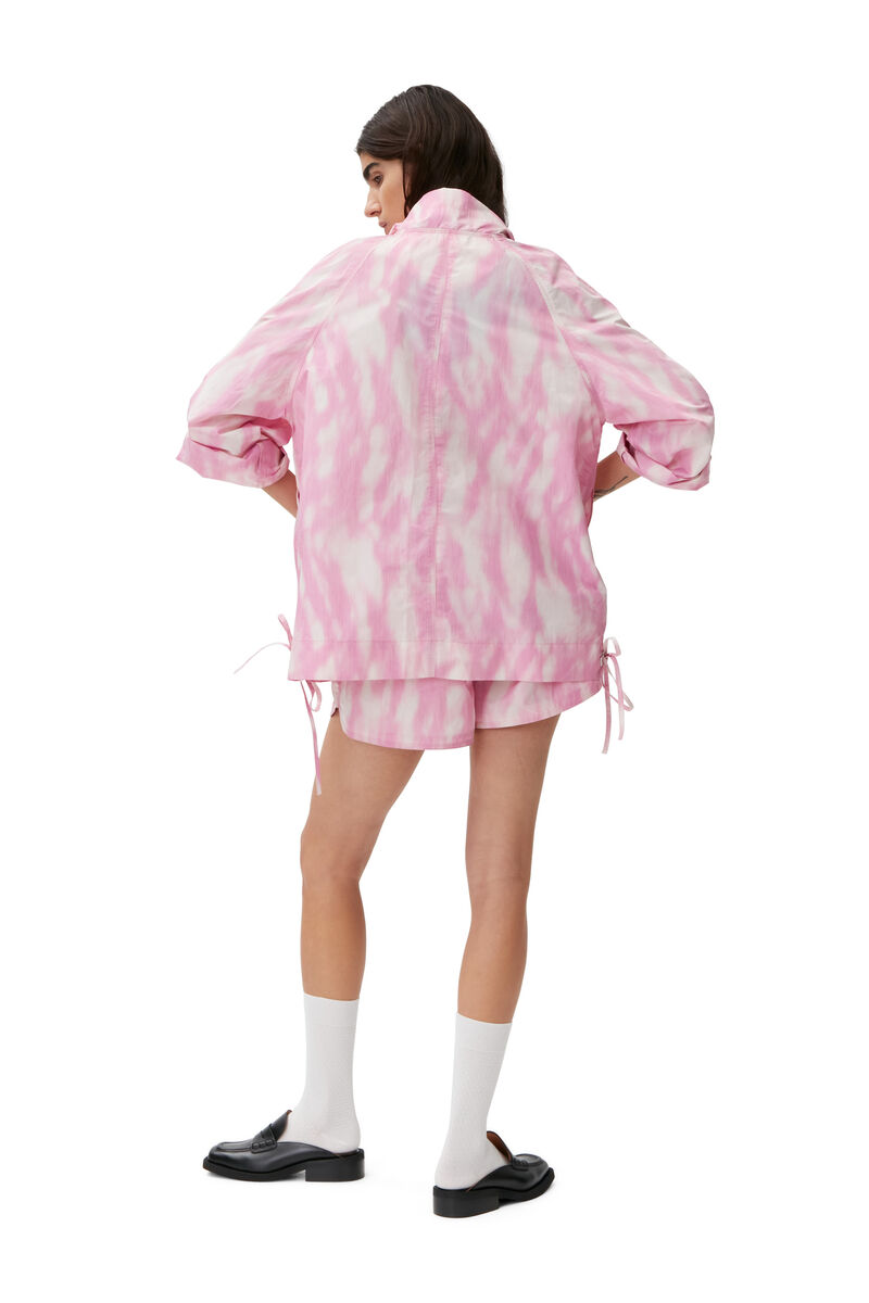 Shorts i teknisk stoff, Polyester, in colour Dreamy Daze Phlox Pink - 5 - GANNI