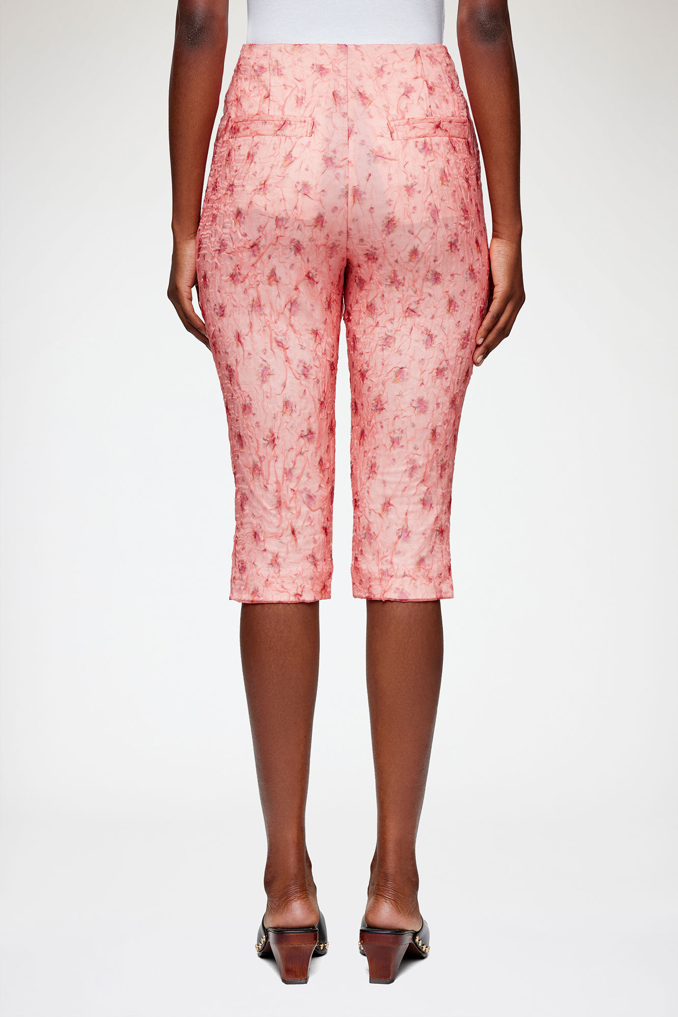 Capri Trousers in Shibori Organza, Recycled Polyester, in colour Lantana - 3 - GANNI