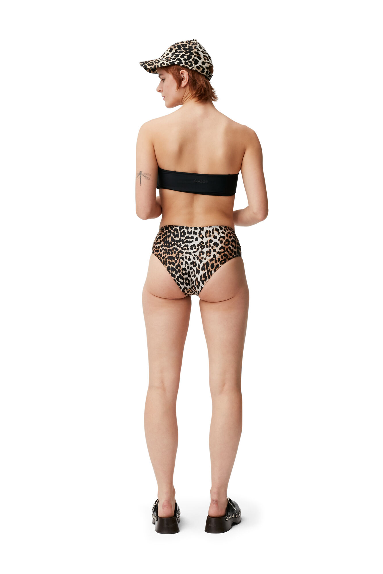 Bralette Bikini Top, Elastane, in colour Black - 2 - GANNI