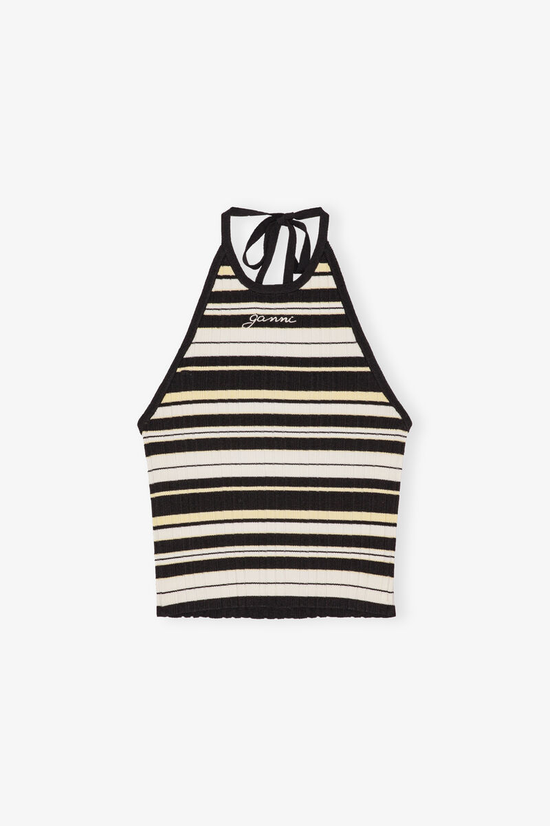 Future Rib Halterneck Top, Elastane, in colour Multicolour - 1 - GANNI