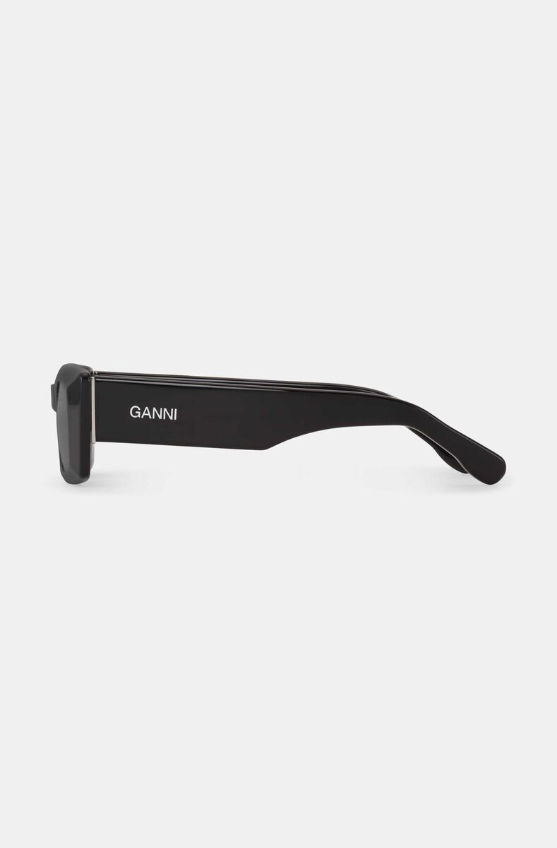 Spitz zulaufende Sonnenbrille, Biodegradable Acetate, in colour Black - 2 - GANNI