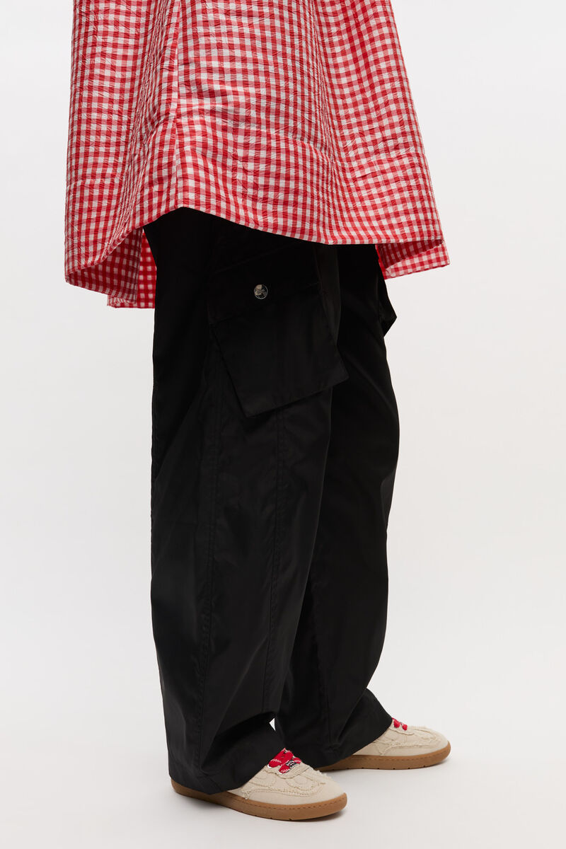 08 Canvas Raw Edge Sneakers, Recycled Polyester, in colour Parchement - 2 - GANNI