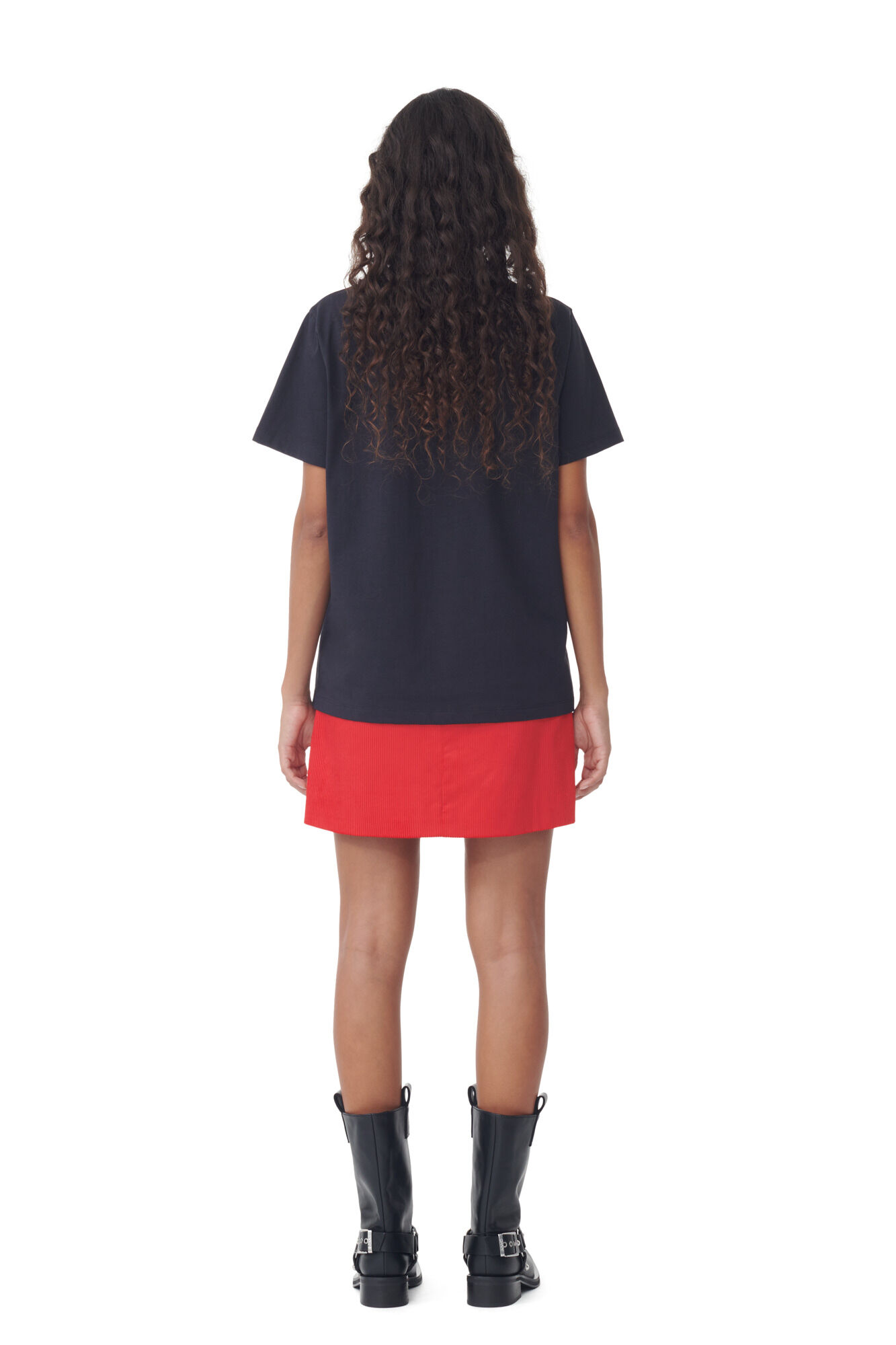 Dark Grey Relaxed Dragon T-shirt, Cotton, in colour Phantom - 4 - GANNI