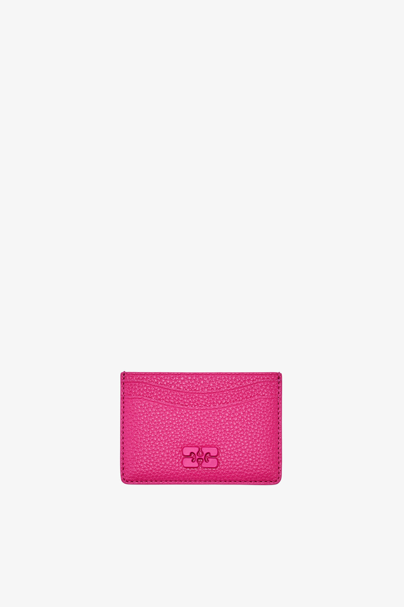 Bou Card Holder in Pink, Recycled Polyester, in colour Cabaret - 1 - GANNI