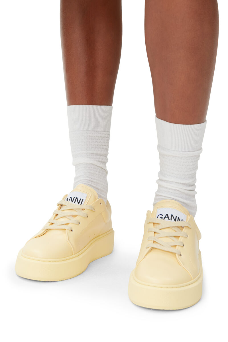 Vegea™-sneaker , Vegan Leather, in colour Pale Banana - 4 - GANNI