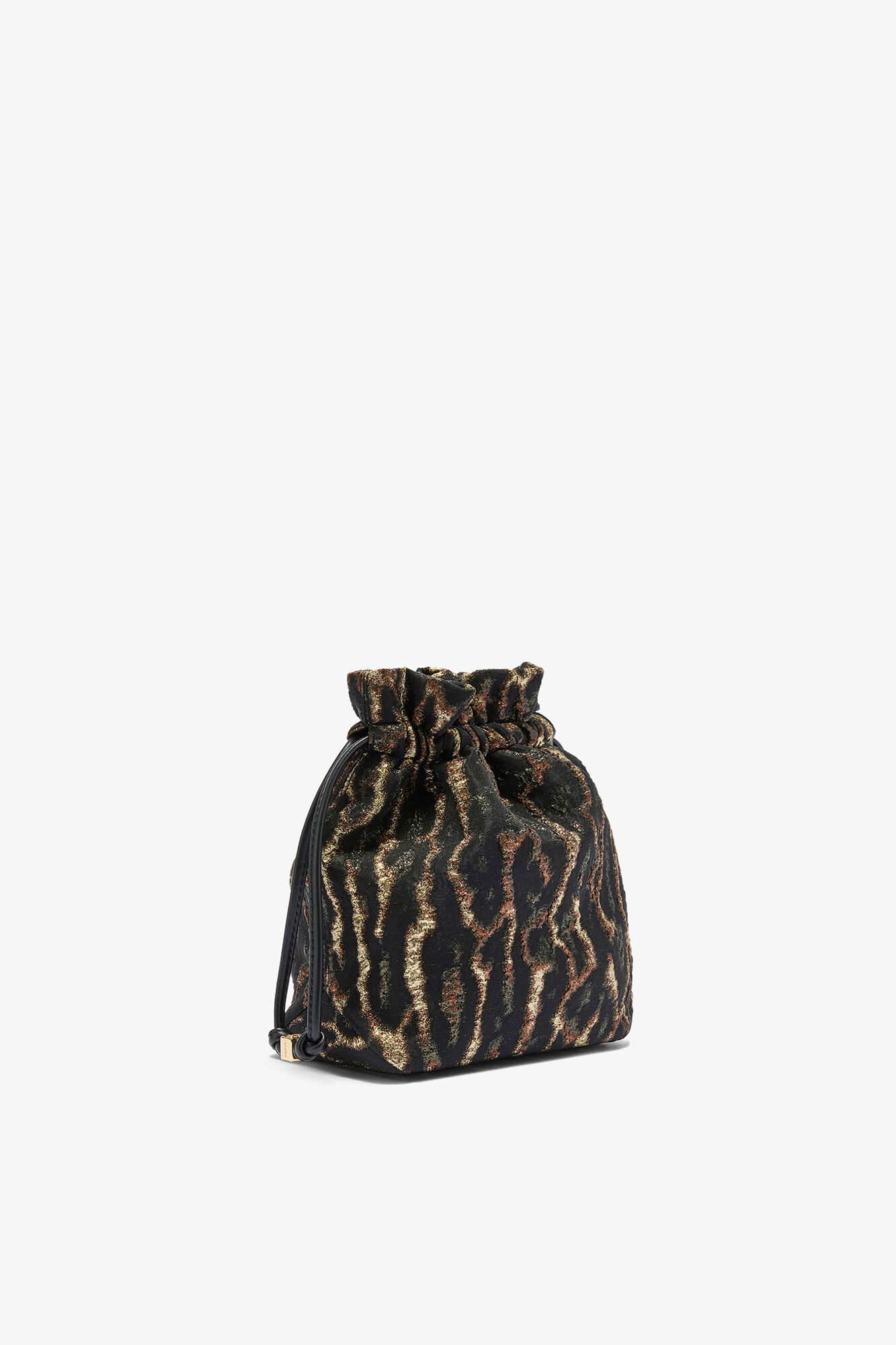 Bou-Beuteltasche in Metallic-Optik aus Cloqu&eacute;, Recycled Polyester, in colour Antique Bronze - 2 - GANNI