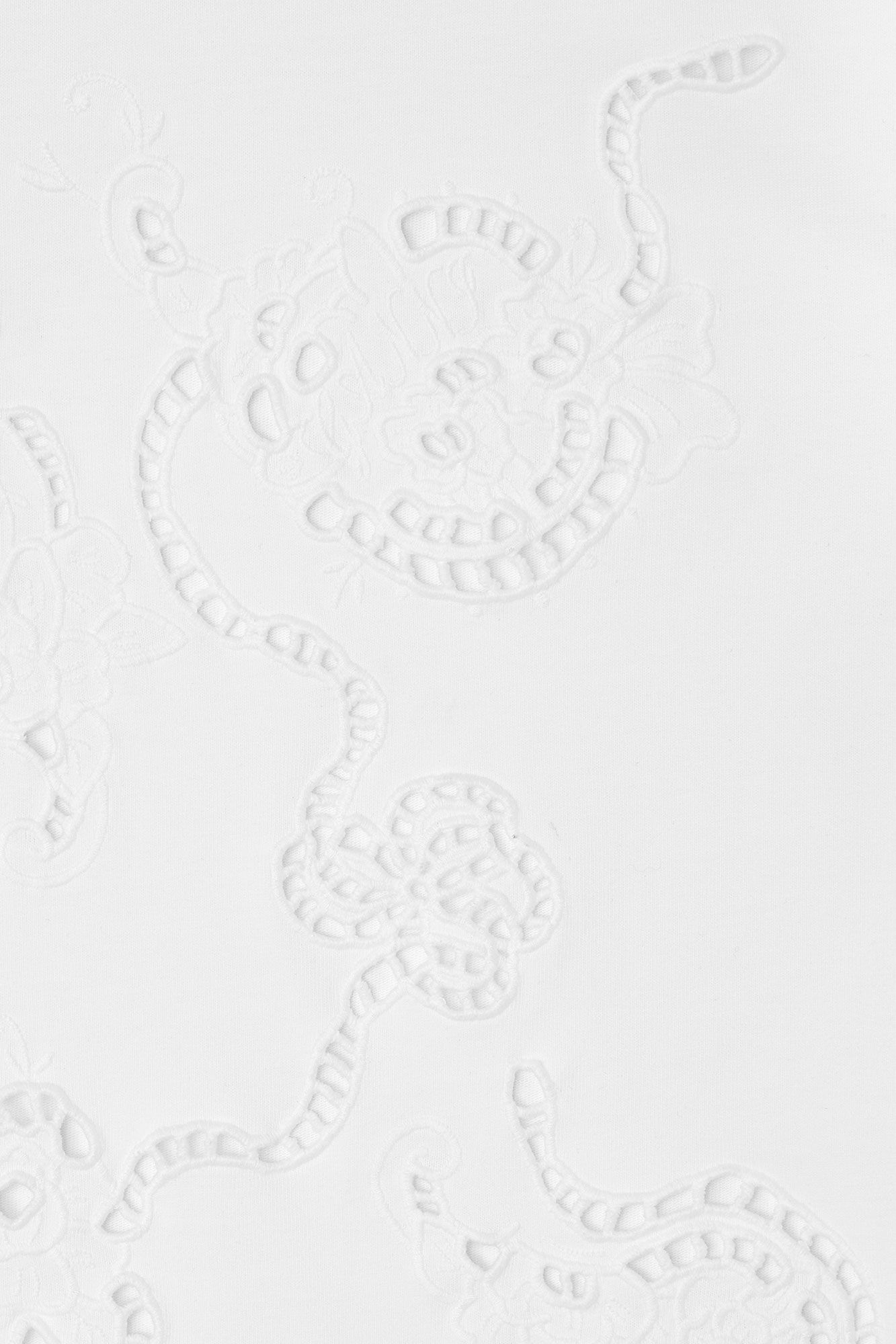 T-shirt in White Broderie Anglaise, Organic Cotton, in colour Bright White - 2 - GANNI