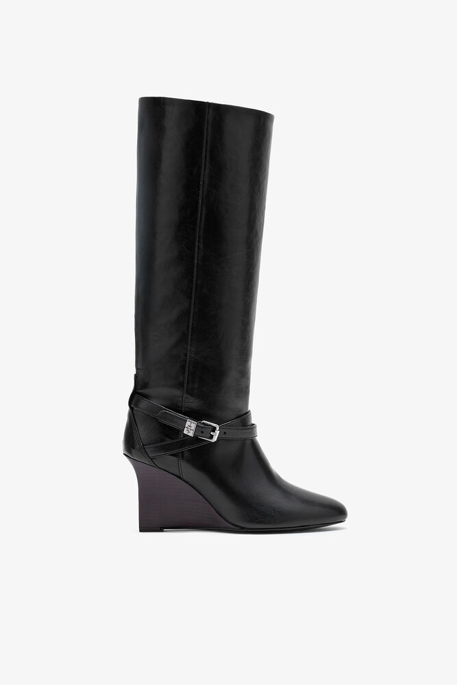 Botte haute noire Kat, Black
