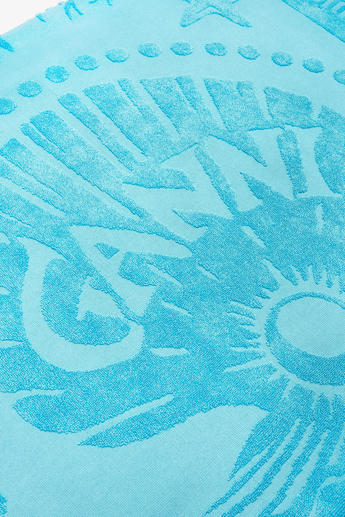 Beach Towel in Blue, Cotton, in colour Blue Curacao - 2 - GANNI