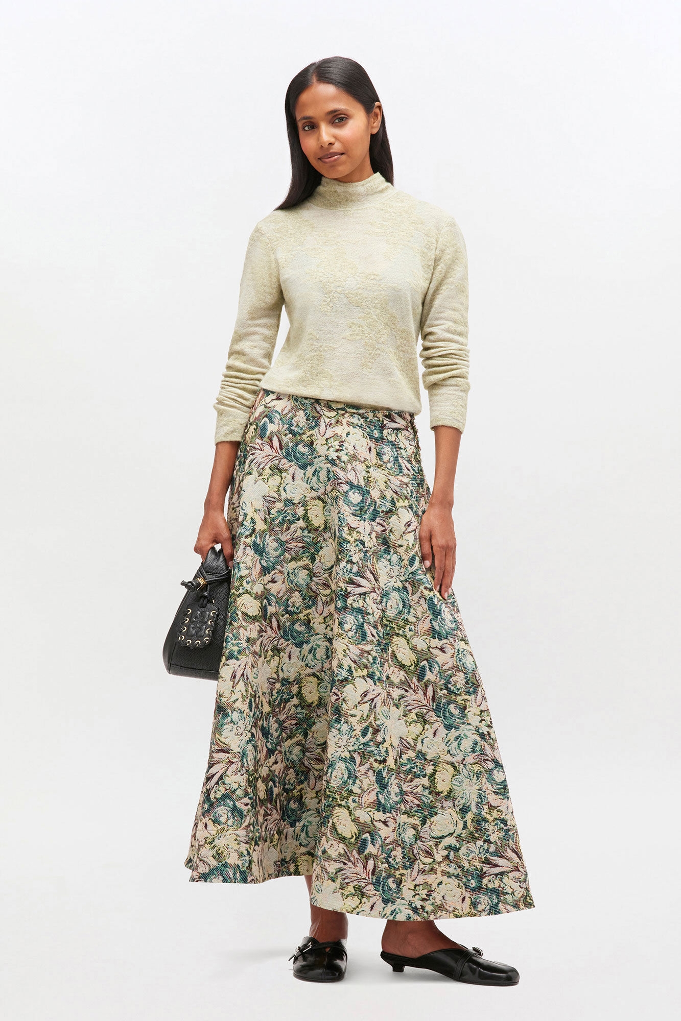 Jadeite Tapestry Long Circle Skirt | GANNI IT