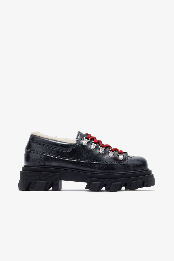 Cleated Derbies in Grey, Ebony