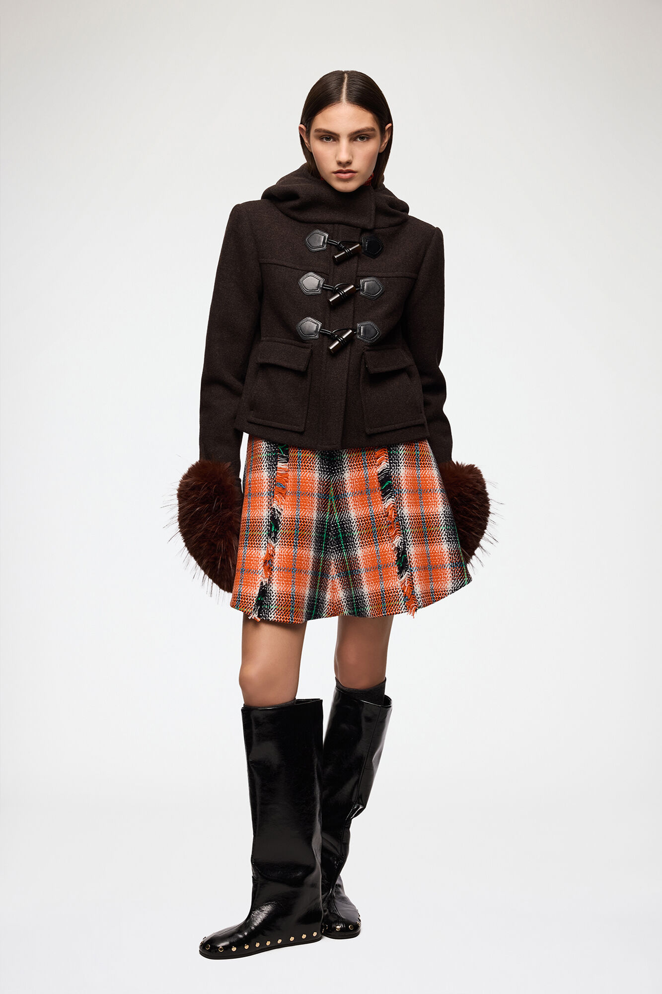 Duffle Coat Mini in Wool, Wool, in colour Demitasse - 2 - GANNI