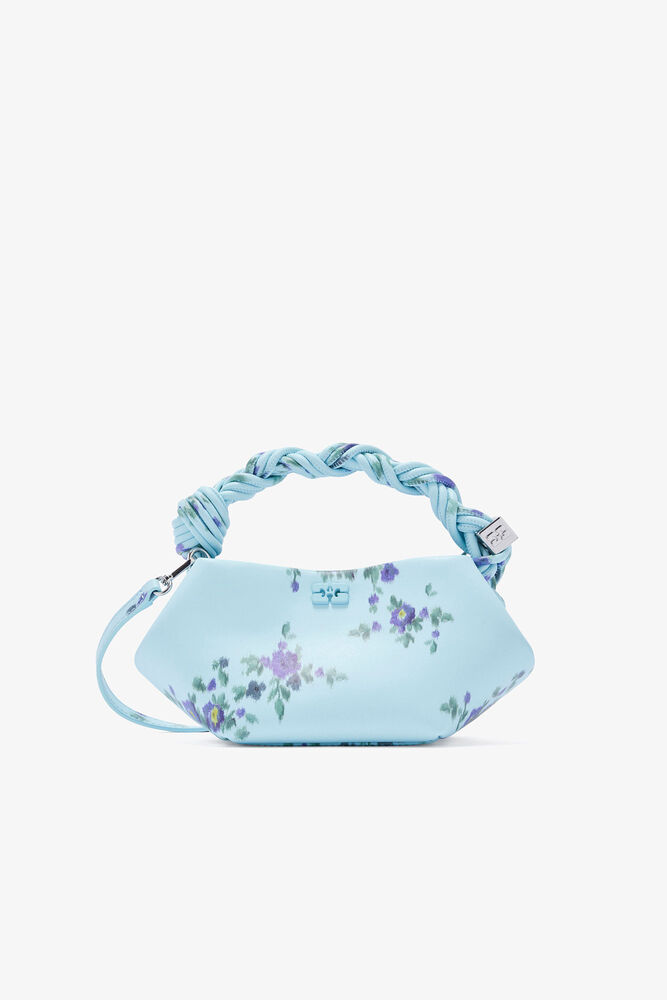 Mini Bou Bag in Printed Blue, Iced Aqua