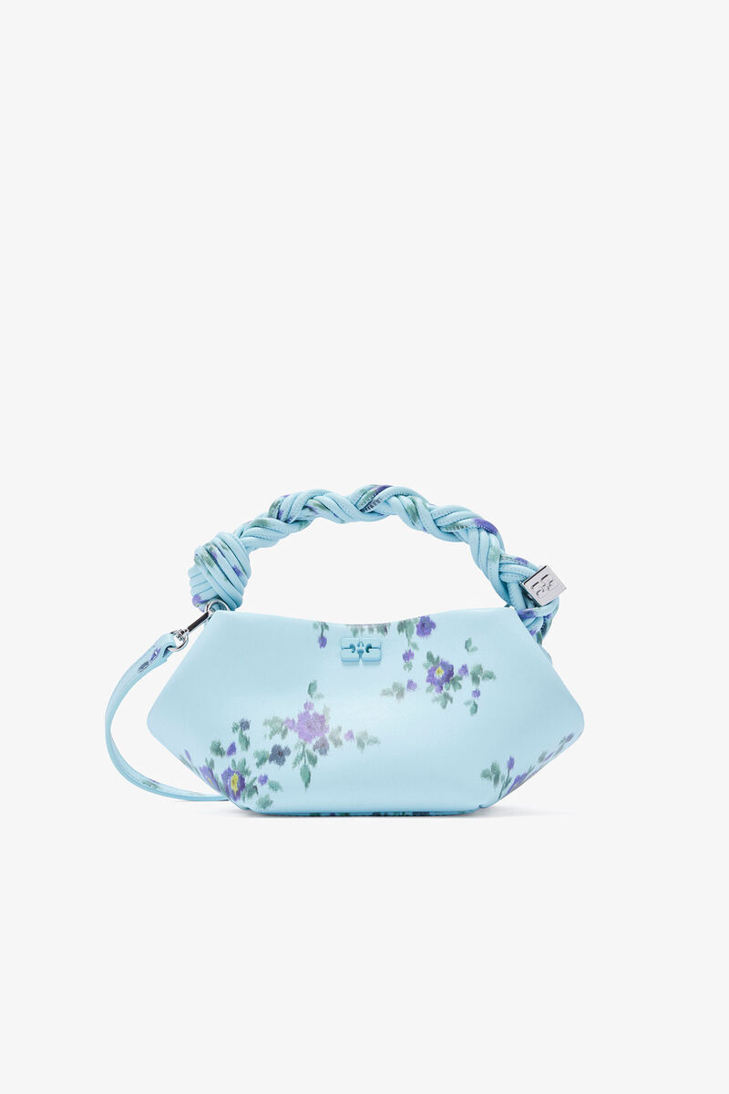 Mini sac bleu imprim&eacute; Bou, Recycled Leather, in colour Iced Aqua - 1 - GANNI