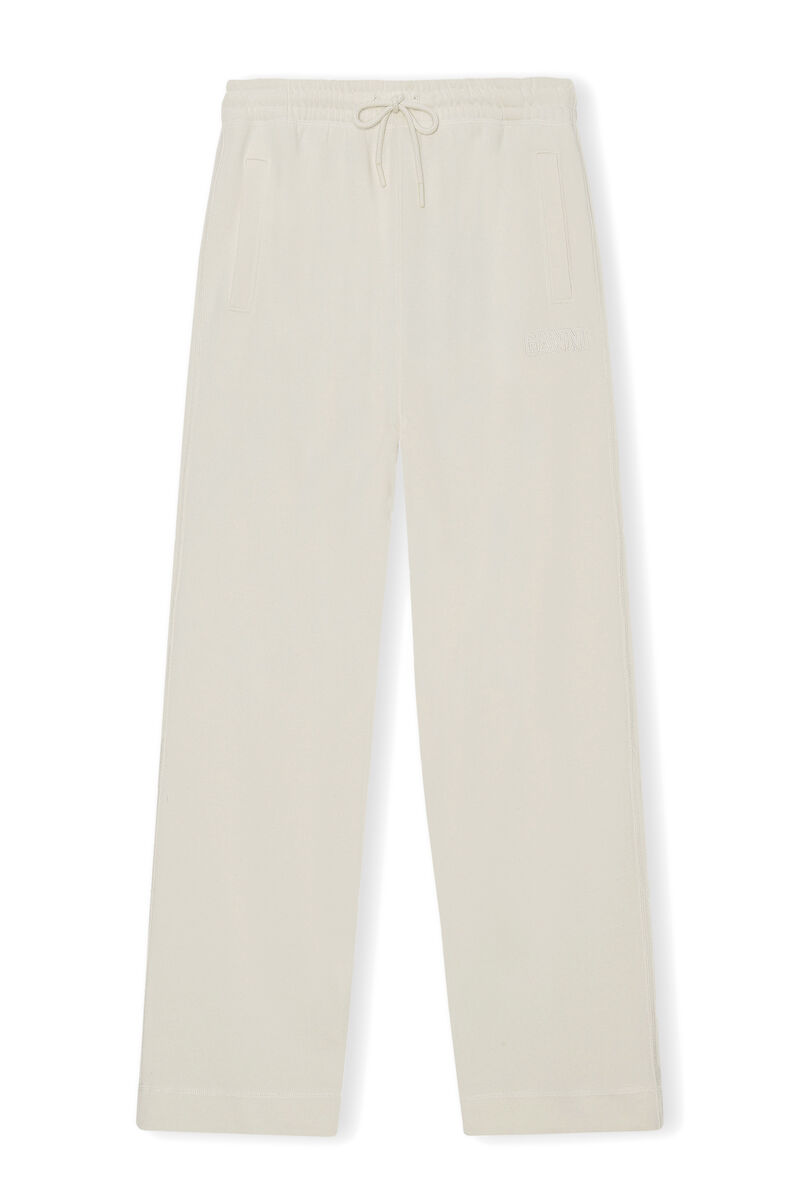 Software Isoli Straight Leg Pants, Cotton, in colour Egret - 1 - GANNI