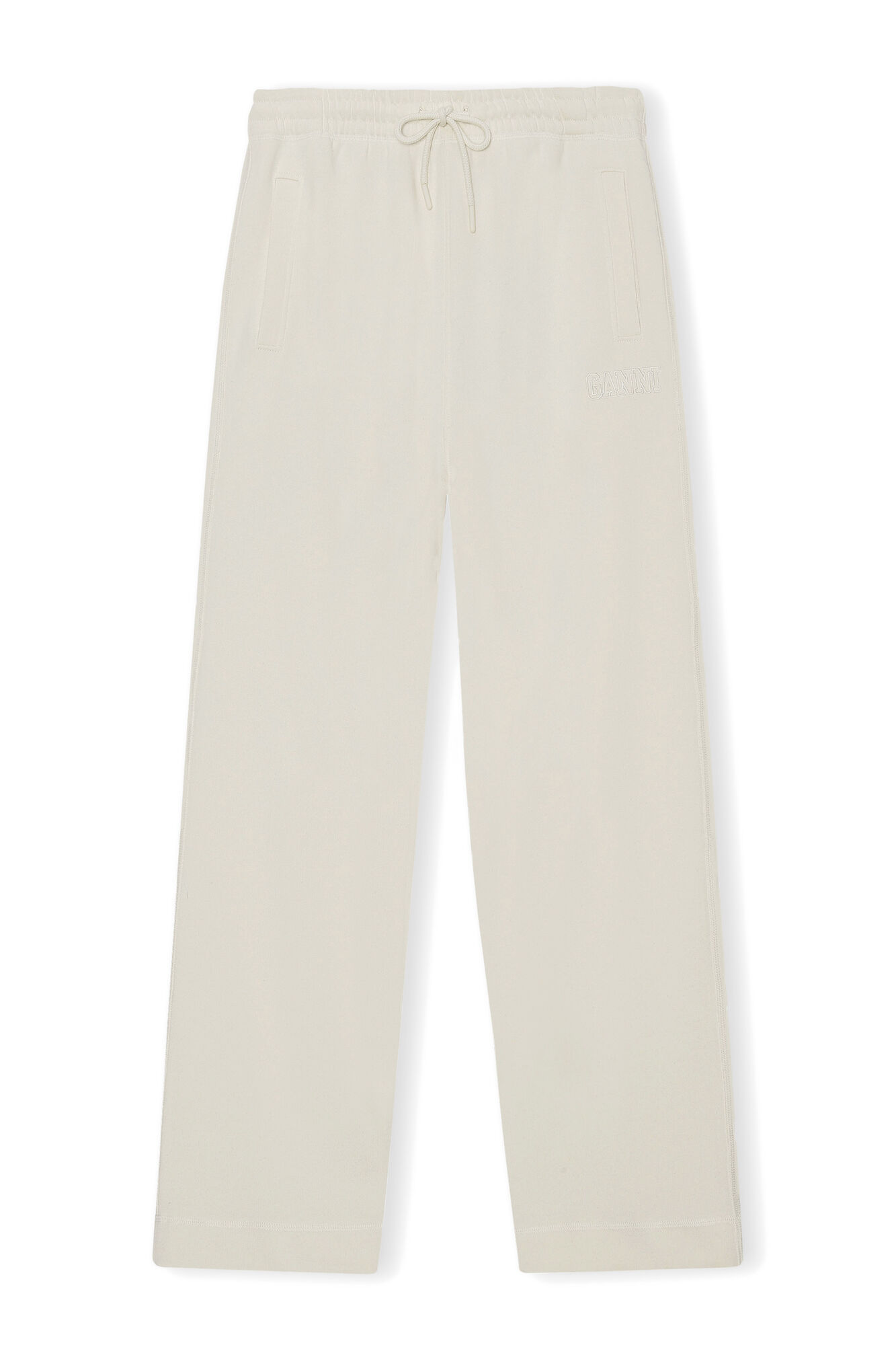 Software Isoli Straight Leg Pants, Cotton, in colour Egret - 1 - GANNI