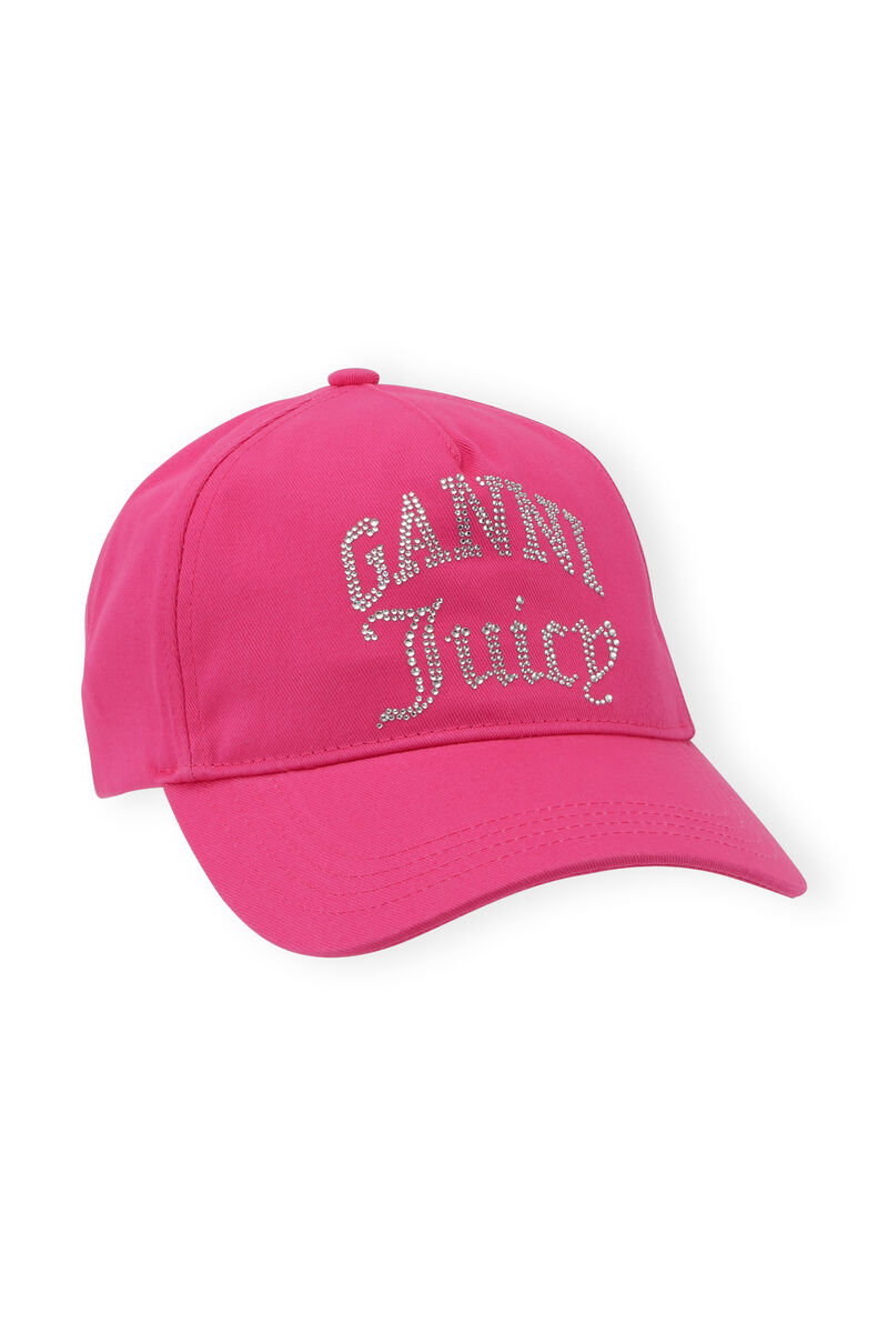Logo Cap, Cotton, in colour Phlox Pink - 1 - GANNI