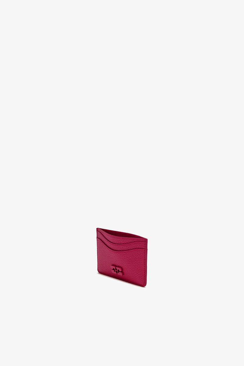 Bou Card Holder in Red, Recycled Polyester, in colour Persian Red - 3 - GANNI