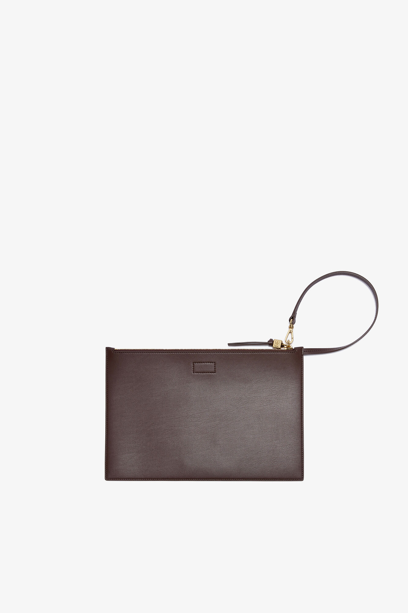 Bou Flat Pouch with Western Boot, Recycled Leather, in colour Chicory Coffee - 2 - GANNI