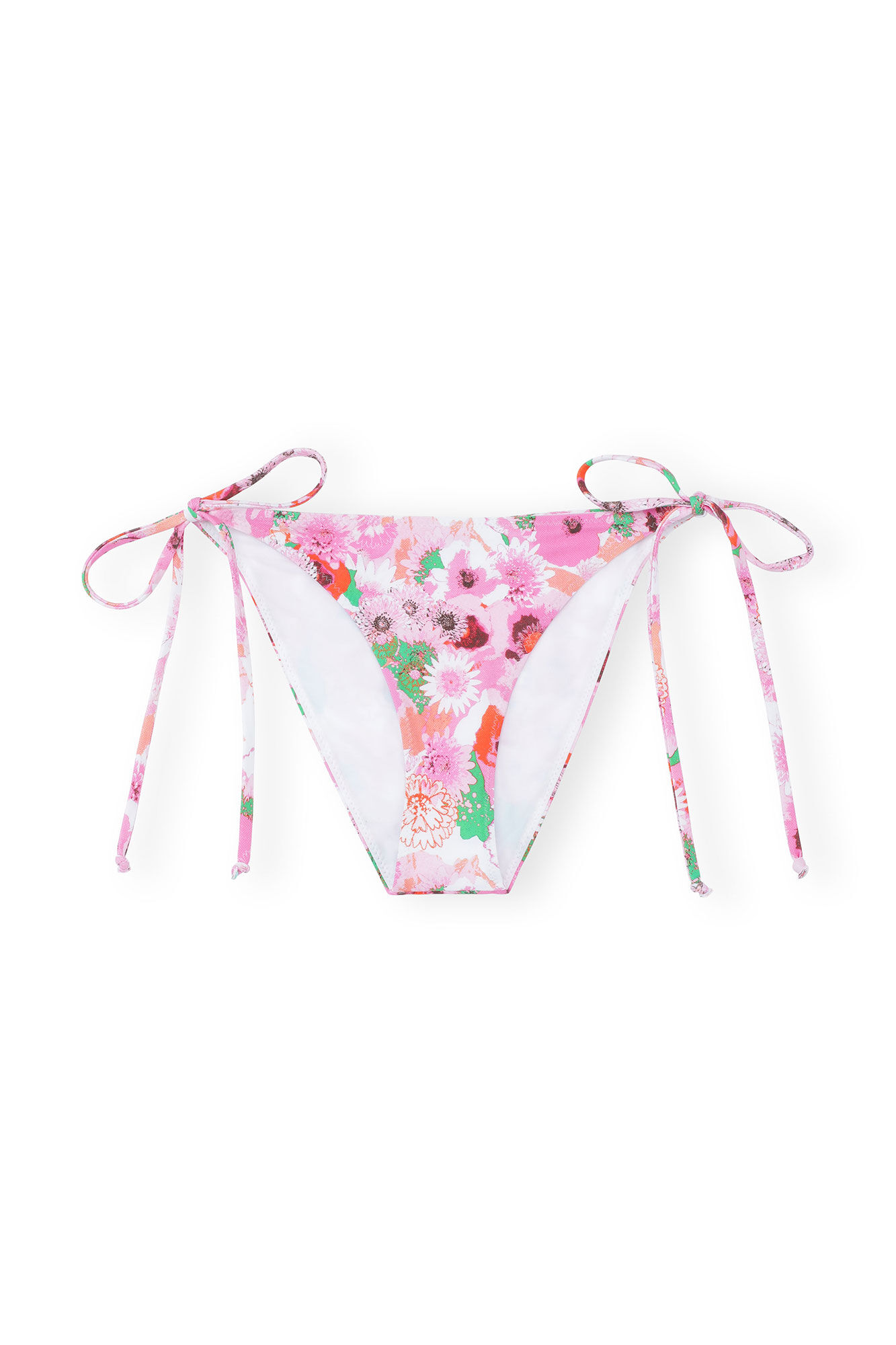 Printed String Bikini Briefs, Elastane, in colour Sugar Plum - 1 - GANNI