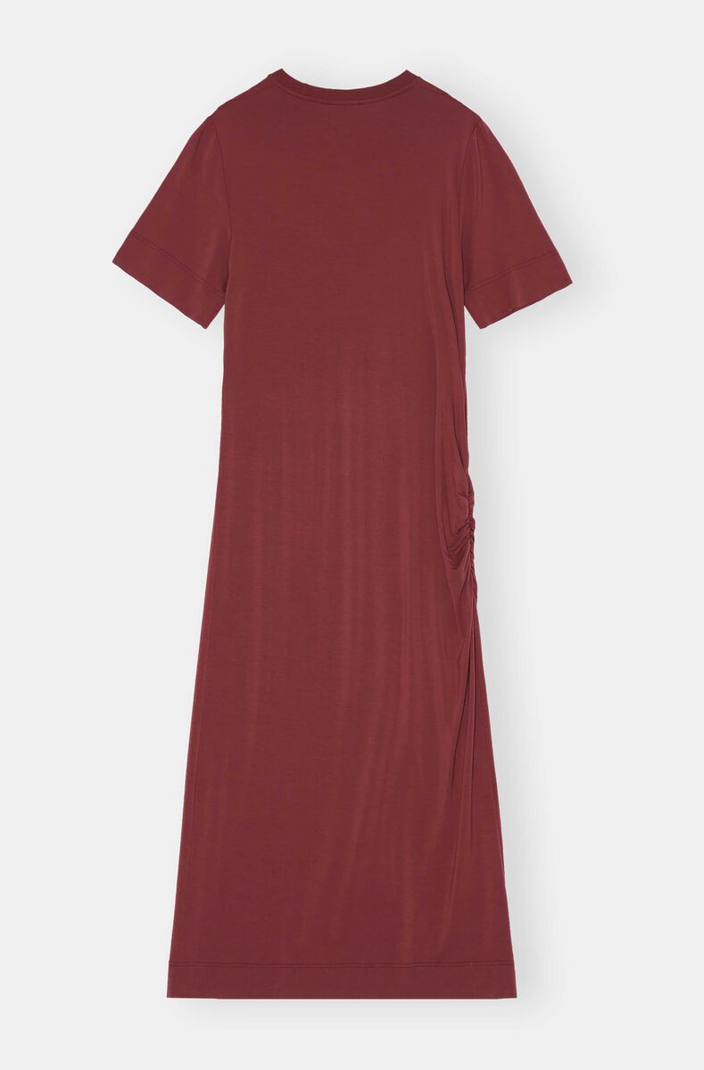 Maxi T-Shirt Dress, Elastane, in colour Merlot - 2 - GANNI