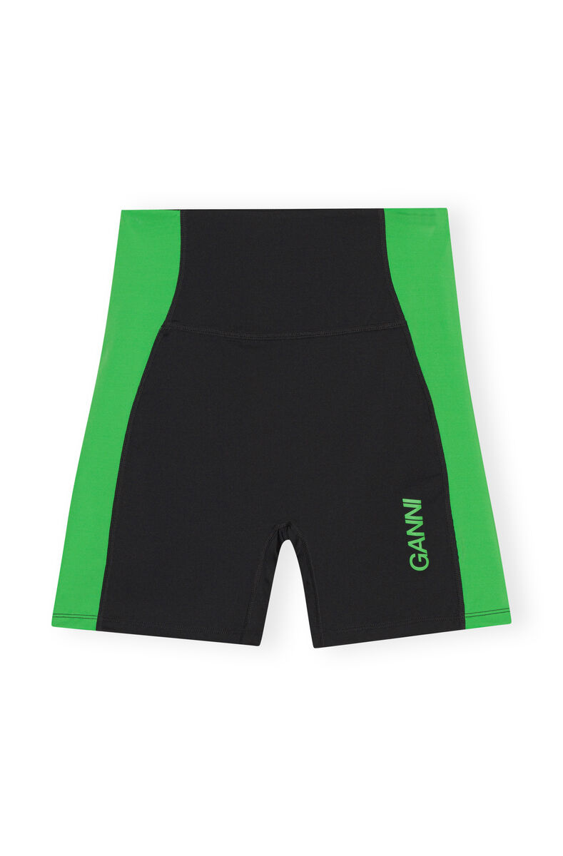 Active Ultra High Waist Shorts, Recycled Nylon, in colour Black - 1 - GANNI
