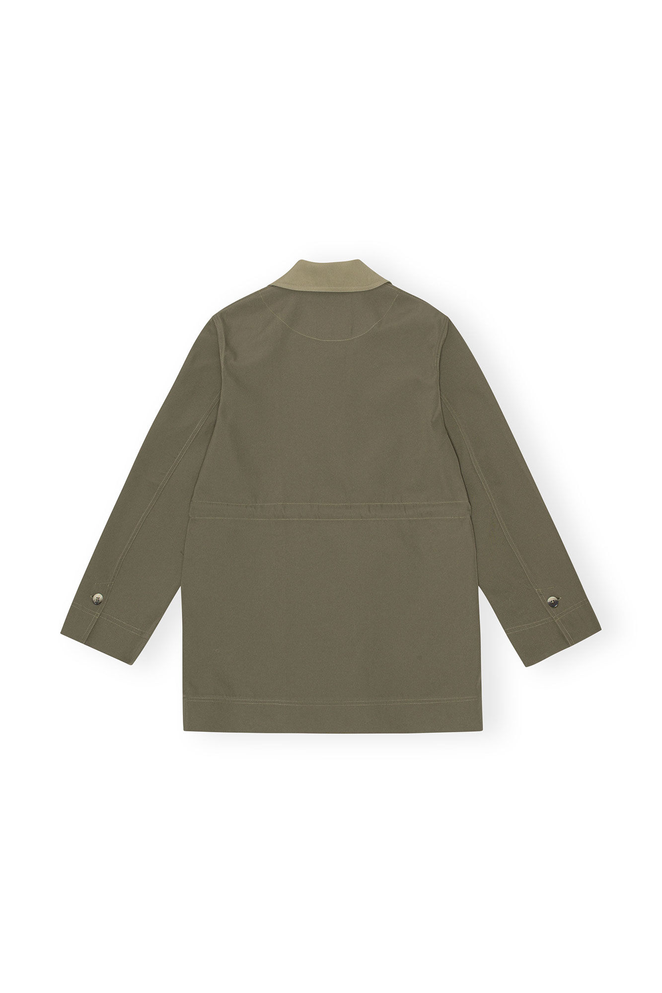 Schwere Twill-Jacke, Recycled Polyester, in colour Kalamata - 2 - GANNI