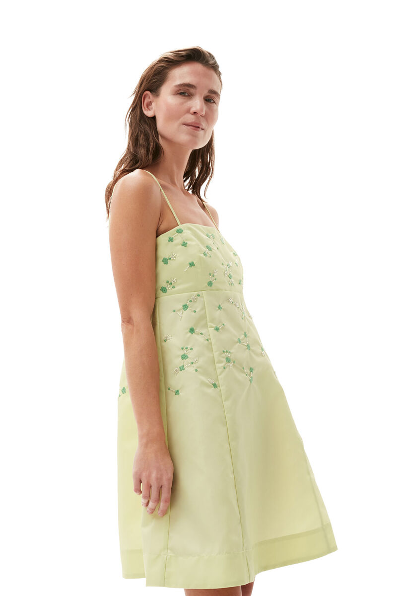 Outerwear Nylon Mini Dress , Nylon, in colour Lily Green - 3 - GANNI
