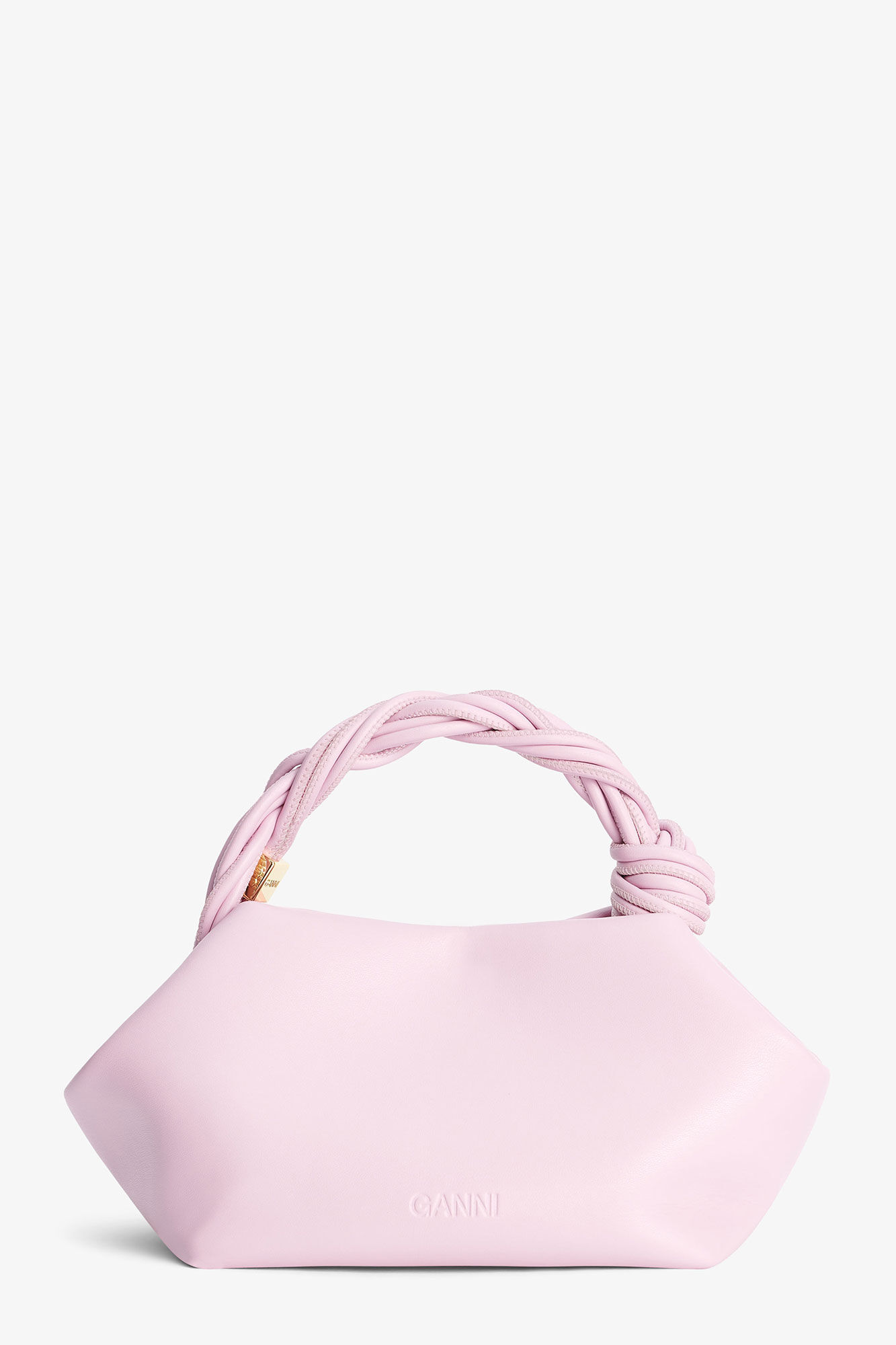 Light Pink Small GANNI Bou Bag, Polyester, in colour Pink Nectar - 2 - GANNI