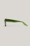 Biodegradable Acetate Rectangular Sunglasses, in colour Kalamata - 2 - GANNI