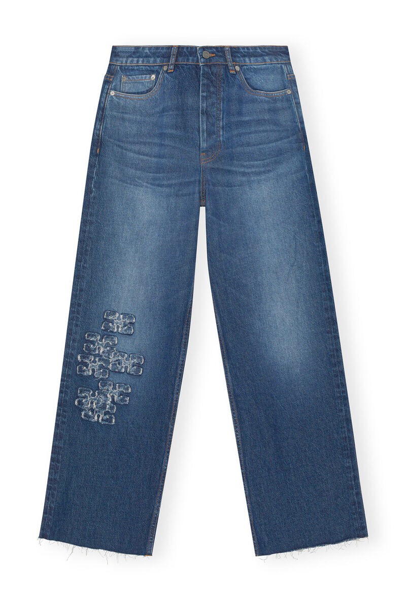 „Izey“-Re-Cut-Jeans , Cotton, in colour Mid Blue Stone - 1 - GANNI