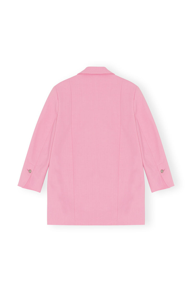 Oversized Blazer, Cotton, in colour Lilac Sachet - 2 - GANNI